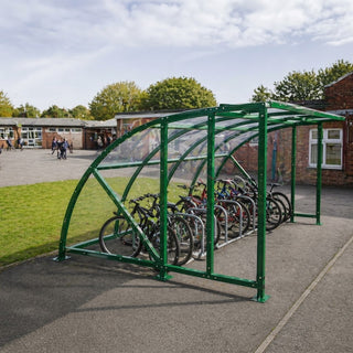 Extended Front Cycle Shelter for 50 Bikes - Ultimate Bicycle Storage Solution