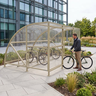 Extended Front Cycle Shelter for 10 Bikes - Secure Bicycle Parking