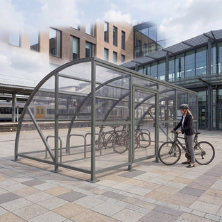 Extended Front Cycle Shelter for 20 Bikes - Large Capacity Bike Store