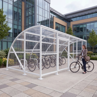 Extended Front Cycle Shelter for 20 Bikes - Large Capacity Bike Store