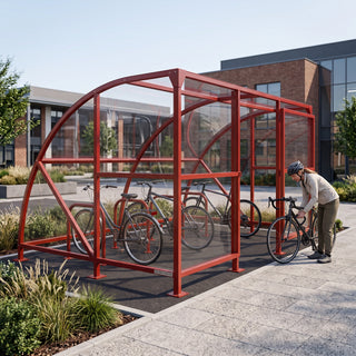 Extended Front Cycle Shelter for 10 Bikes - Secure Bicycle Parking