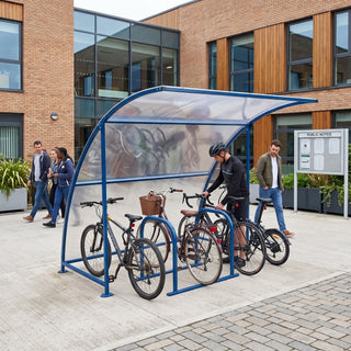 4 Bike Cycle Shelter – Curved Roof Steel Bicycle Storage Canopy with Weather Protection (Heavy Duty Outdoor Shelter)