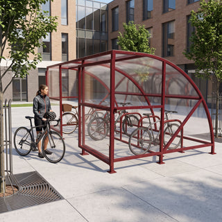 Extended Front Cycle Shelter for 10 Bikes - Secure Bicycle Parking