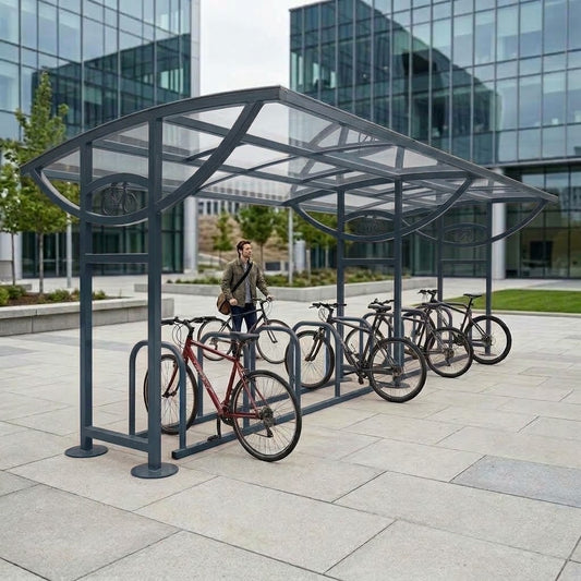 Large Capacity 20 Bike Shelter – Steel Outdoor Cycle Storage with Weather Cover