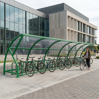 Outdoor Cycle Shelter for 30 Bikes – Heavy Duty Steel Bicycle Parking Cover