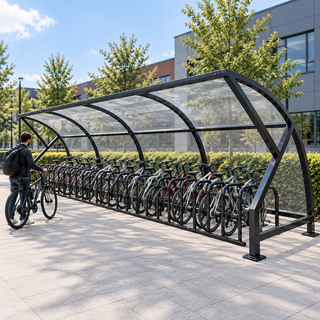 Large Capacity 24 Bike Shelter – Outdoor Cycle Storage with Polycarbonate Cover