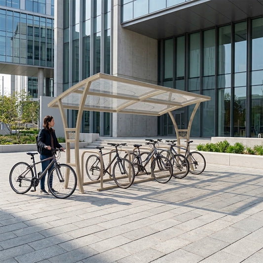 Outdoor 10 Bike Storage Shelter – Heavy Duty Steel Cycle Parking Canopy with Weather Protection