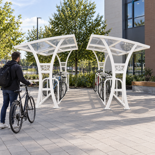 High-Capacity Dual-Access Bicycle Shelter for 20 Bikes
