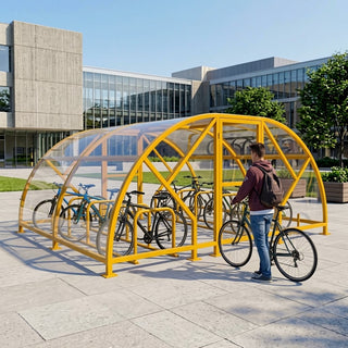 Heavy Duty 20 Cycle Bike Shelter – Secure Covered Bicycle Storage Shelter for Schools, Workplaces & Public Areas