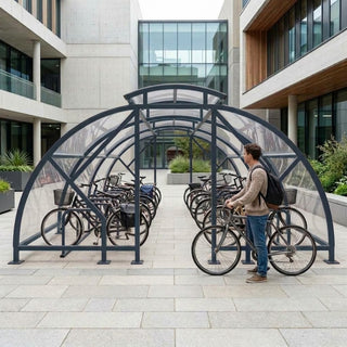 Heavy Duty 40 Bike Vented Cycle Compound – Covered Outdoor Bicycle Parking Shelter