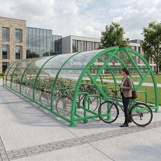 High-Capacity Modular Secure Cycle Shelter - 60 Bike Compound