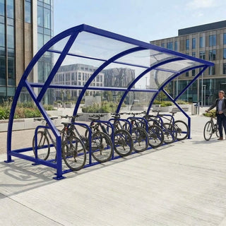 Large Capacity Bike Shelter for 14 Cycles – Steel Frame Outdoor Cycle Storage