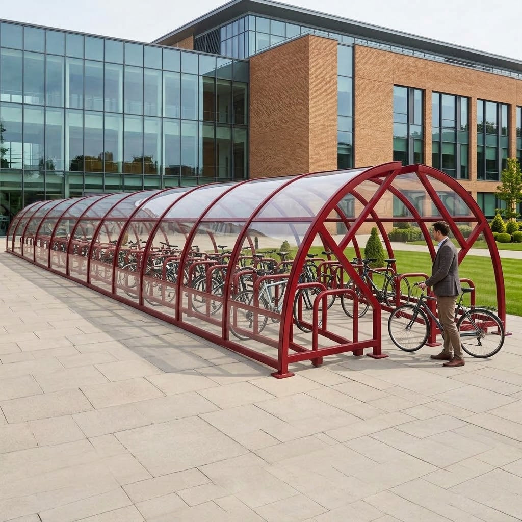 Heavy-Duty 88-Capacity Open Compound Bike Shelter