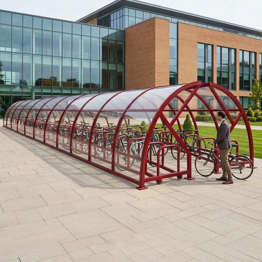 Heavy-Duty 88-Capacity Open Compound Bike Shelter