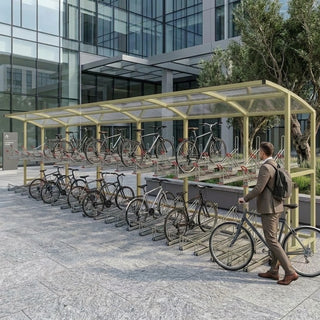 Heavy-Duty Two Level Cycle Parking Shelter for 60 Bicycles