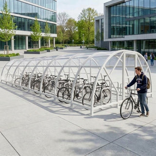 Heavy Duty 80 Cycle Bike Shelter – Extra Large Secure Covered Bicycle Storage Shelter for Commercial & Public Spaces
