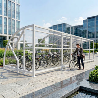 Premium 20-Cycle Extended-Front Bicycle Shelter