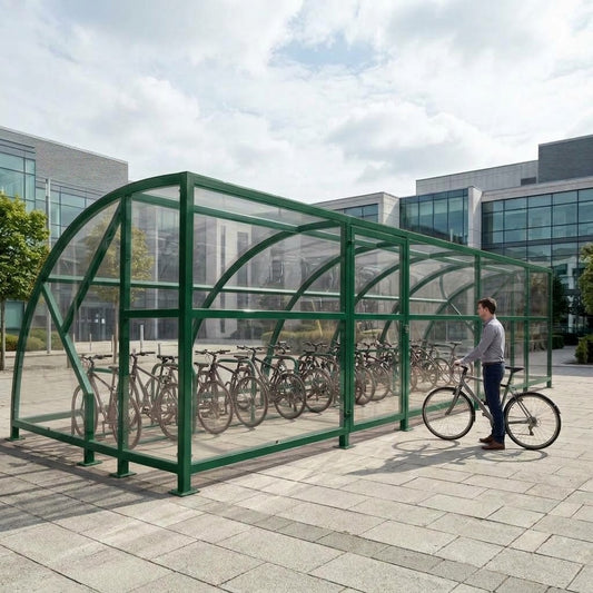 Premium 20-Cycle Extended-Front Bicycle Shelter