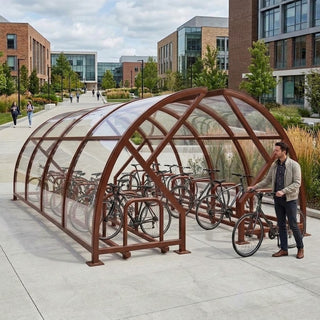 Heavy-Duty 40-Cycle Open Compound Bike Shelter