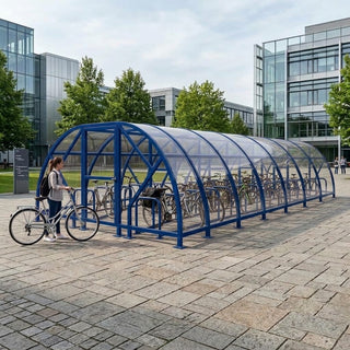 Heavy Duty 68 Cycle Bike Shelter – Extra Large Secure Covered Bicycle Storage Shelter for Commercial & Public Areas