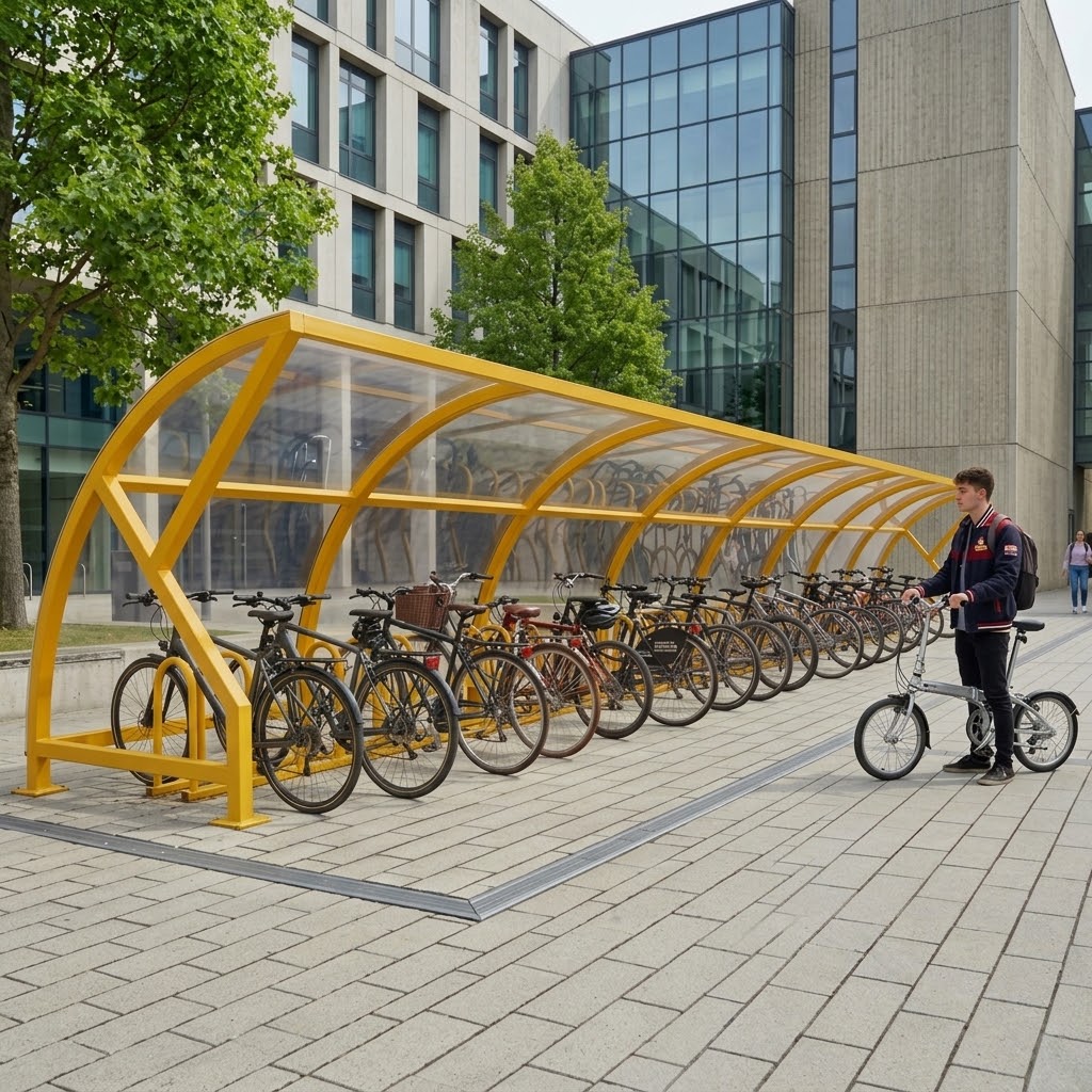 Premium Open-Front Cycle Shelter – 40 Bicycle Capacity