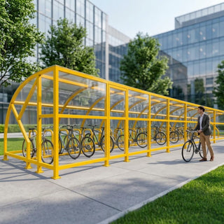 Heavy-Duty 34-Capacity Extended Front Cycle Shelter