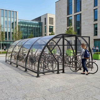 Heavy Duty 40 Cycle Bike Shelter – Secure Covered Bicycle Storage Shelter for Commercial & Public Areas