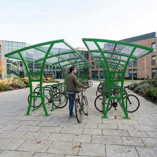 Large Capacity 60 Bike Cycle Shelter – Double-Sided Steel Outdoor Bicycle Storage System