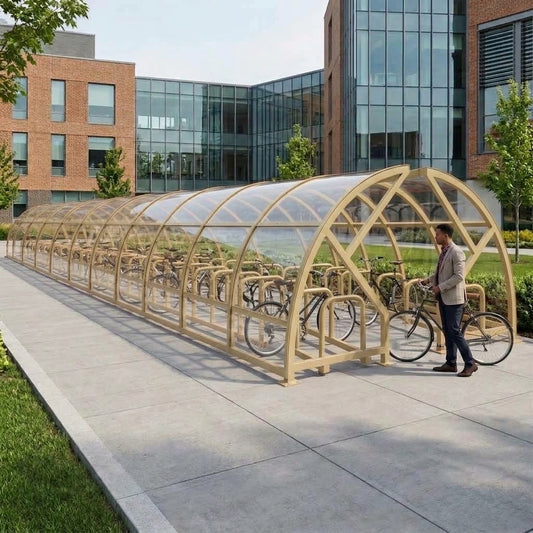 Heavy-Duty 100-Capacity Open Compound Bike Shelter