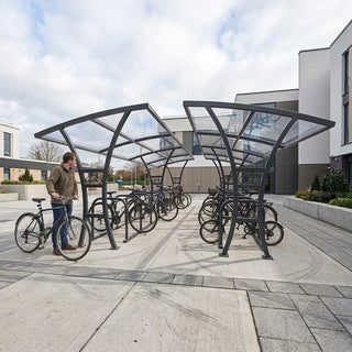 Large 40 Cycle Parking Shelter – Double Entry Outdoor Bike Storage System with Weather Cover