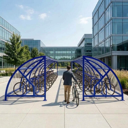 Heavy Duty 60 Bike Cycle Compound Shelter – Large Outdoor Secure Bicycle Storage Canopy