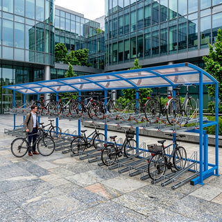 Large Capacity Two-Level Cycle Storage Shelter for 70 Bikes