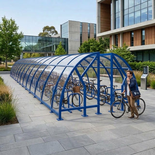 Heavy Duty 100 Bike Covered Cycle Compound – Commercial Bicycle Parking Shelter