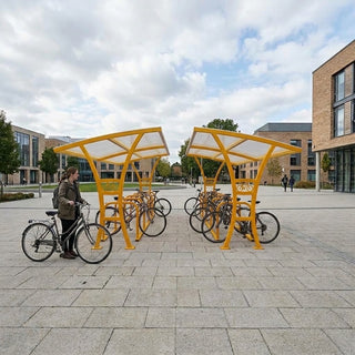 High-Capacity Dual-Access Bicycle Shelter for 20 Bikes