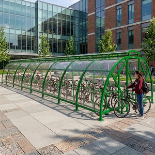 Heavy Duty 80 Bike Vented Cycle Compound – Covered Outdoor Bicycle Parking Shelter